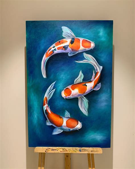 koi fish paintings on canvas